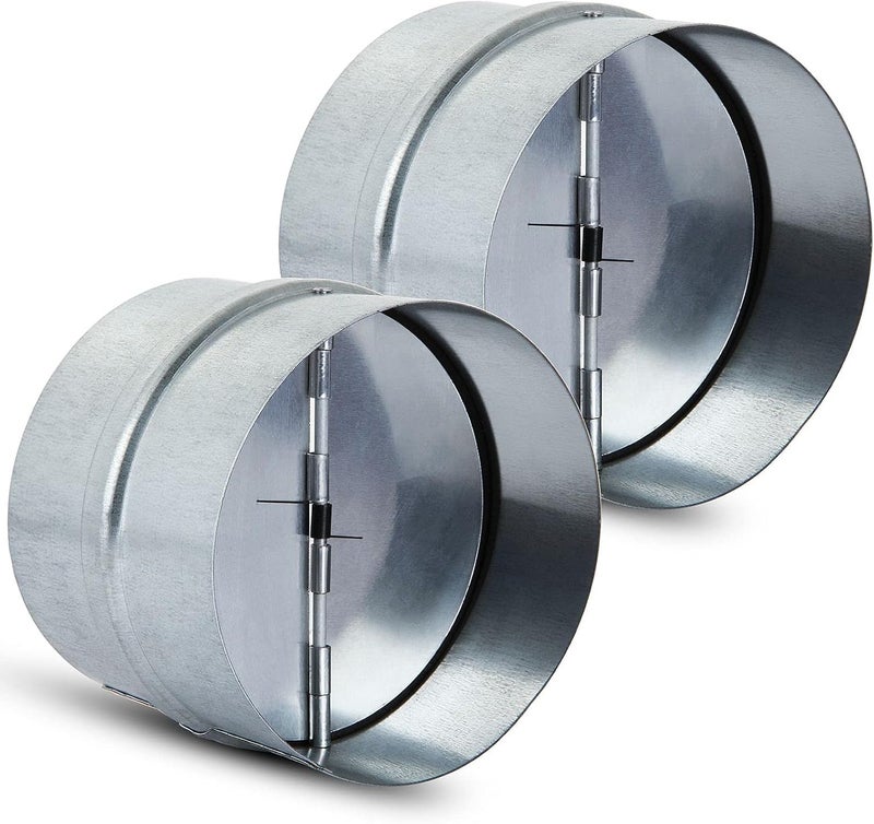 MIVIDE MIVIDE 2Pack 4 inch Backdraft Damper Duct One Way Airflow Ducting Insert for Ducting in Range Hoods Bathrooms Fans and kitchen Fan - Image 1