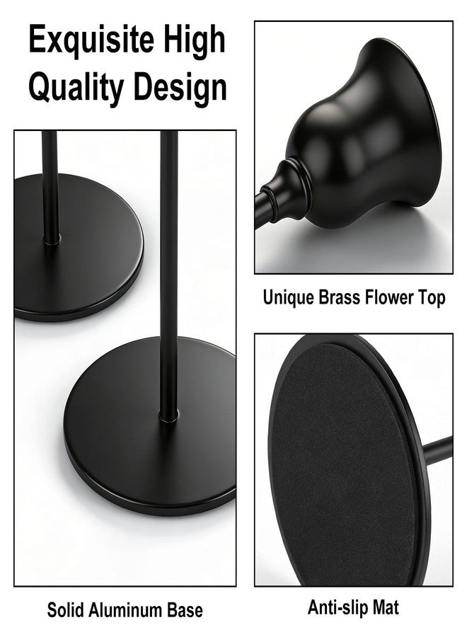 Ohtomber Taper Candle Candlestick Holders - 3PCS Black Metal Pillar Candle Sticks Holder Decor, Vintage Decorative Centerpiece Table Candlesticks Decor for Wedding Fireplace Mantel, Housewarming Gift - Image 2