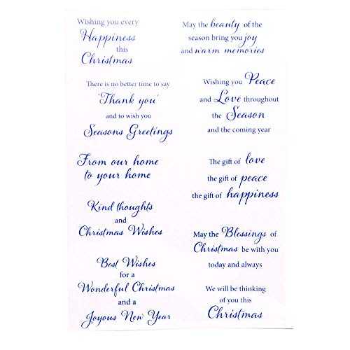 Arbuya Merry Christmas Happy New Year Happy Birthday Verses Phrase Rubber Stamps Clear Stamps for Christmas Card Making Decoration and DIY Scrapbooking Rubber Stamps for Crafts - Image 1