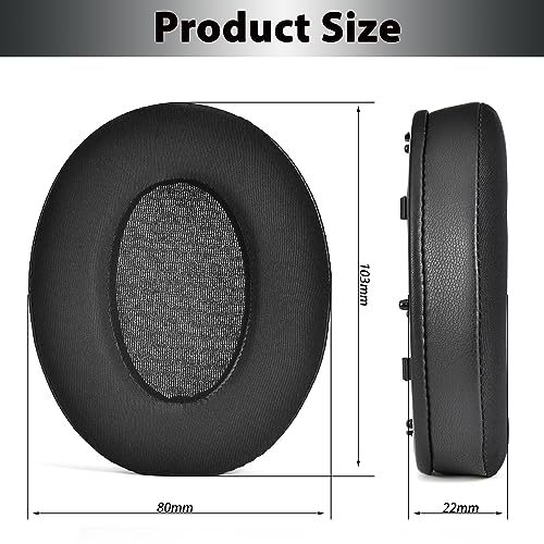 Adhiper وسائد أذن بديلة من Adhiper لسماعات Sony WH-1000XM3 (WH1000XM3) لإلغاء الضوضاء، وسائد مبردة مطورة من جل التبريد مع جلد بروتيني أنعم، عزل الضوضاء مع رغوة الذاكرة (أسود) - Image 4