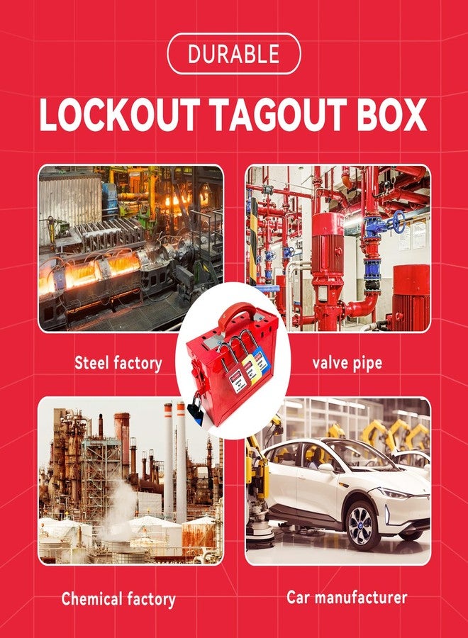 BULANGDI Lockout Tagout Lock Box Portable Loto Box Kit Safety Padlock Box 1Pack for Steel Lockout,Tag Out Station,Premium Box for OSHA Compliant Group Loto Procedures (Non-Visual) - Image 5