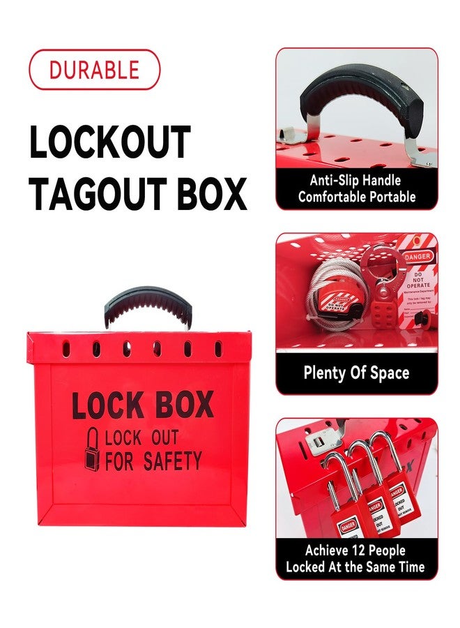 BULANGDI Lockout Tagout Lock Box Portable Loto Box Kit Safety Padlock Box 1Pack for Steel Lockout,Tag Out Station,Premium Box for OSHA Compliant Group Loto Procedures (Non-Visual) - Image 3