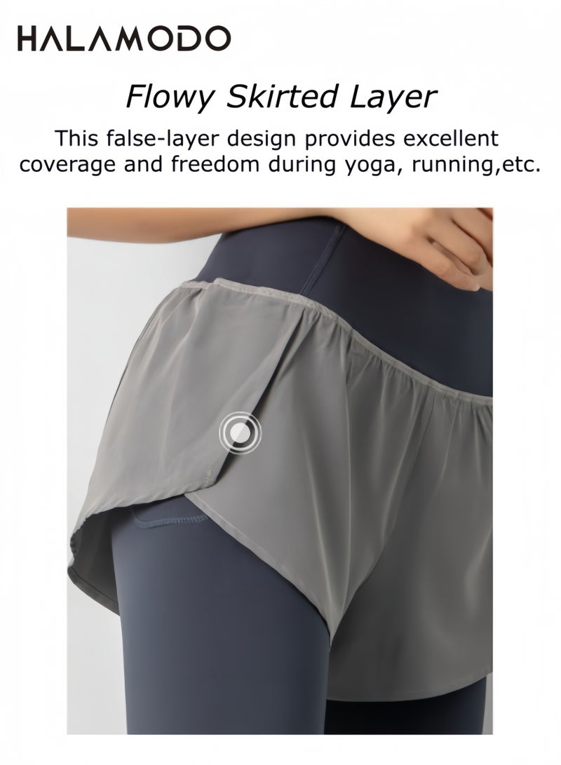 هالامودو شورت نسائي للركض خفيف الوزن، شورت رياضي للتدريب واليوجا مع بطانة وجيوب للهاتف - Image 4
