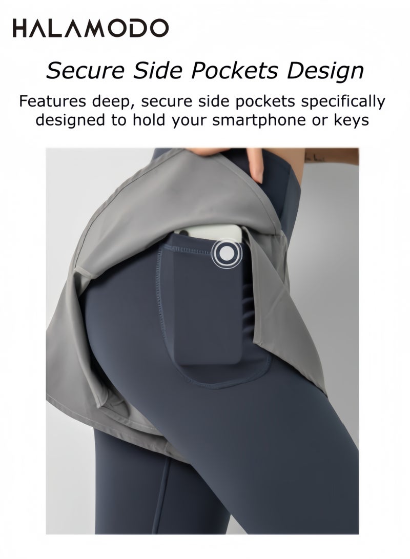 هالامودو شورت نسائي للركض خفيف الوزن، شورت رياضي للتدريب واليوجا مع بطانة وجيوب للهاتف - Image 3