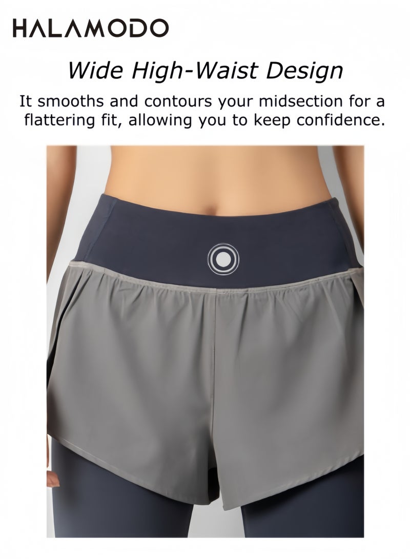 هالامودو شورت نسائي للركض خفيف الوزن، شورت رياضي للتدريب واليوجا مع بطانة وجيوب للهاتف - Image 2