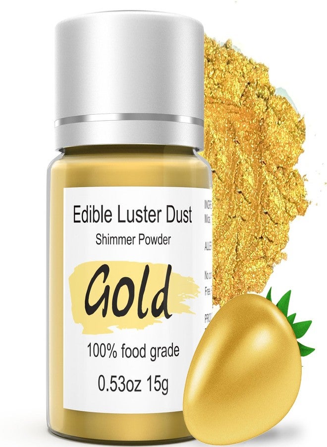 Colaele 15g Edible Gold Luster Dust for Drinks Cake Decorating – Colaele Gold Shimmering Edible Glitter Dust for Chocolates, Metallic Food Coloring Powder for Edible Glitter for Cocktails, No Gluten,Vegan - Image 1