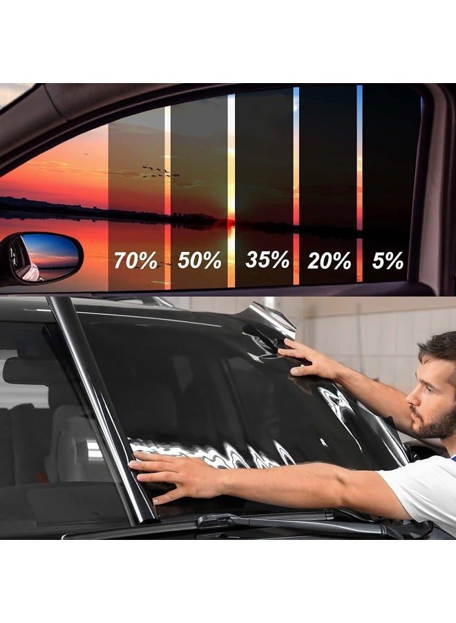 TOYOCO Window Tint Film for Cars, Car Window Tint Window Privacy Film, Car Shade Front Windshield, Heat & UV Block and Scratch Resistant, Blackout Window Film Auto Car Windshield Sun Shade Roll - Image 1