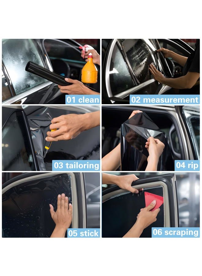 TOYOCO Window Tint Film for Cars, Car Window Tint Window Privacy Film, Car Shade Front Windshield, Heat & UV Block and Scratch Resistant, Blackout Window Film Auto Car Windshield Sun Shade Roll - Image 5