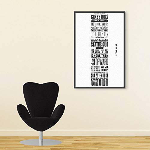Inephos Steve Jobs- Heres to The Crazy Ones Inspirational Poster Print (Size: 8 inch X 12 inch, Framed, Laminated Print) - Image 1