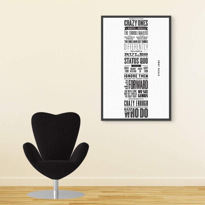 Inephos Steve Jobs- Heres to The Crazy Ones Inspirational Poster Print (Size: 8 inch X 12 inch, Framed, Laminated Print) - Image 4