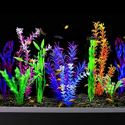 MyLifeUNIT Fish Tank Plants, 10 Pack Artificial Aquarium Plants for Decorations (Blue) - Image 5