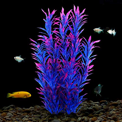 MyLifeUNIT Fish Tank Plants, 10 Pack Artificial Aquarium Plants for Decorations (Blue) - Image 4