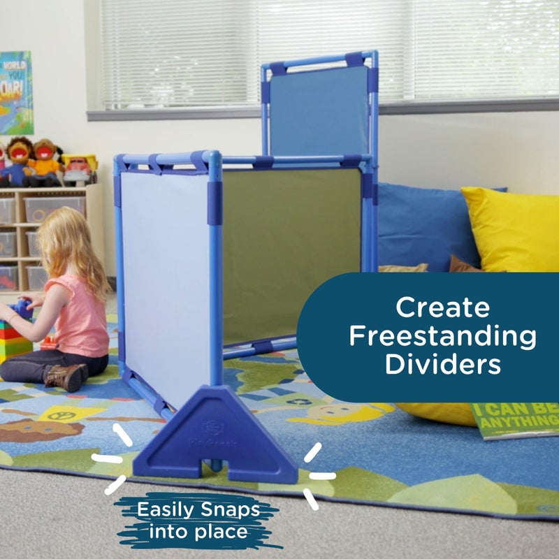 Children's Factory Replacement Cantilever Support Legs, Plastic Support Feet Compatible with PlayPanel Room Dividers, Blue - Image 4