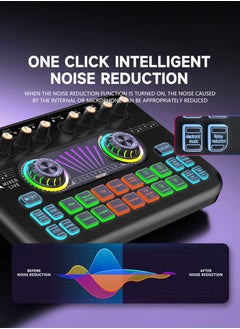 X3 Live Sound Card Audio Mixer نظام الصوت الاحترافي لبطاقة الصوت، خلاط صوت ذكي قابل للتعديل مع لوحة مزج بلوتوث باللون الأسود - pzsku/ZCE0E82722E6FF6943B84Z/45/_/1721902537/a79262da-6210-4135-aafb-c190763f48e2