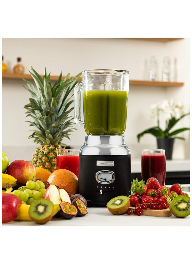Westinghouse - 1.5L Retro Series Table Blender - Black| Powerful 1.5L Capacity Blender for Smoothies Shakes And More - Image 1