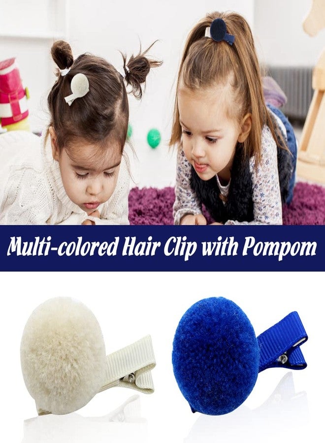 Cinaci Hair Clips, 24 Pack 1.2 Inch Candy Colorful Pom Pom Alligator Hair Clips with Small Cute Puffy Fuzzy Pompoms, Hair Accessories for Baby Girl Infant Toddler Kids - Image 4