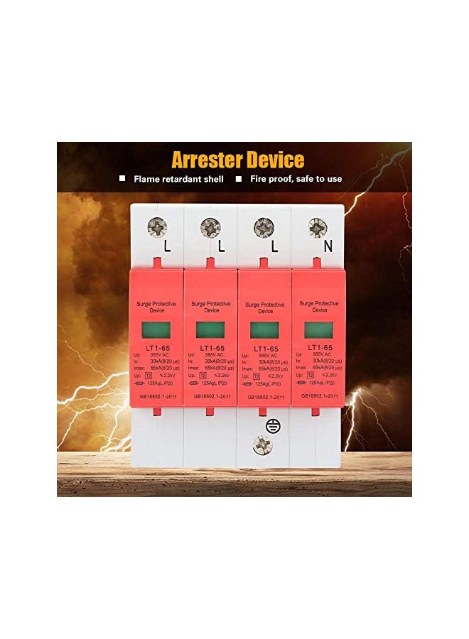 promass 4P Arrester Device 30kA-65kA 385V 3-Phase 4-Wire House Protector Protective Low-voltage Arrester Device - Image 3