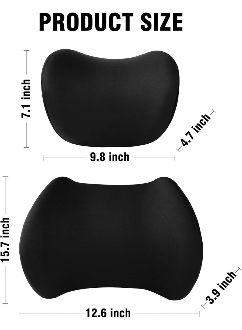 Car Headrest and Lumbar Support Cushion Set – Soft Ergonomic Pillows for Back Pain Relief - Image 4