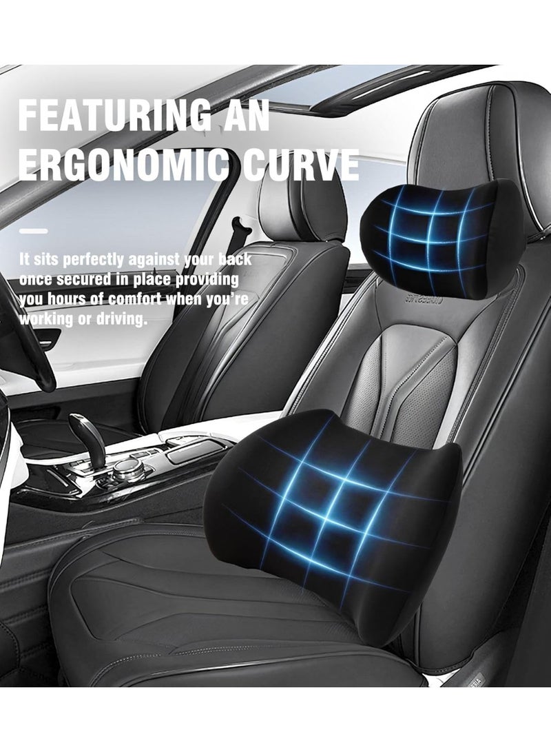 Car Headrest and Lumbar Support Cushion Set – Soft Ergonomic Pillows for Back Pain Relief - Image 2