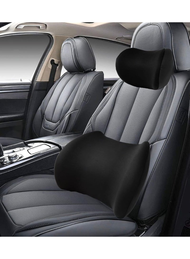 Car Headrest and Lumbar Support Cushion Set – Soft Ergonomic Pillows for Back Pain Relief - Image 1
