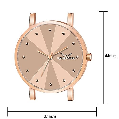LOUIS DEVIN Rose Gold Plated Mesh Chain Analog Wrist Watch for Women (Rose Gold Dial) | LD-RG173-RG - Image 5