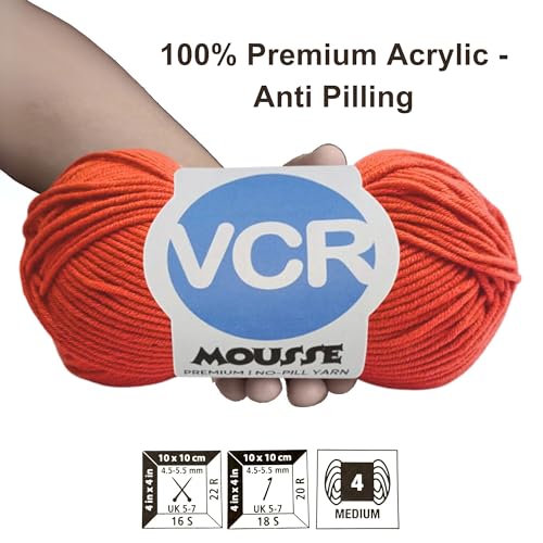VCR 4ply Baby Soft Pink Yarn, 100 Grams Hank, 190 Meters Length, Acrylic Ball for Crochet and Knitting, Soft Crosia Threads, Pack of 1 Yarn, Suitable for DIY Crafts - Image 3
