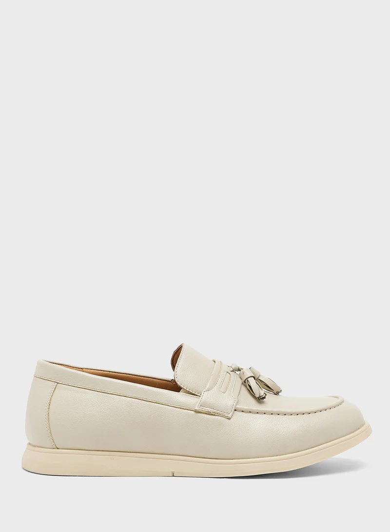 Robert Wood Tassel Detail Smart Casual Slip Ons
