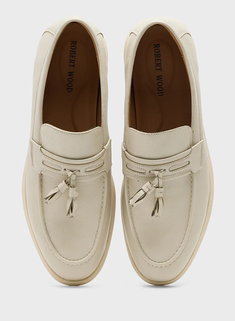 Robert Wood Tassel Detail Smart Casual Slip Ons