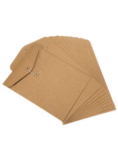 PATIKIL String File Folders 10 Pack A4 Size Document Letter Organizer Holder Filing Envelopes Jacket For Office Brown  - Image 1