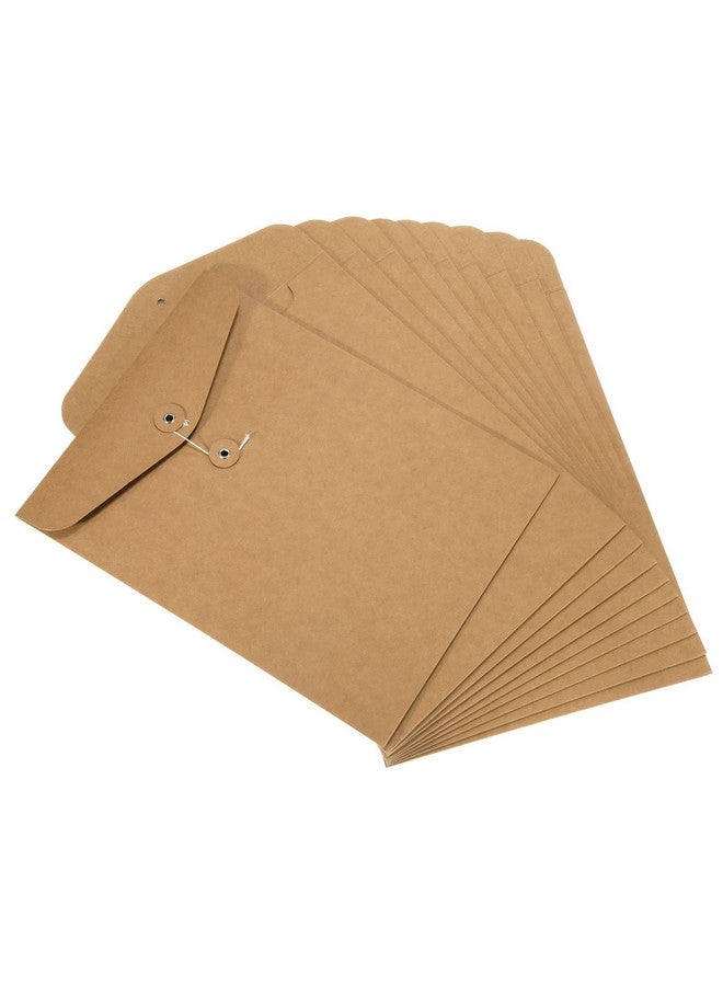 PATIKIL String File Folders 10 Pack A4 Size Document Letter Organizer Holder Filing Envelopes Jacket For Office Brown - Image 1