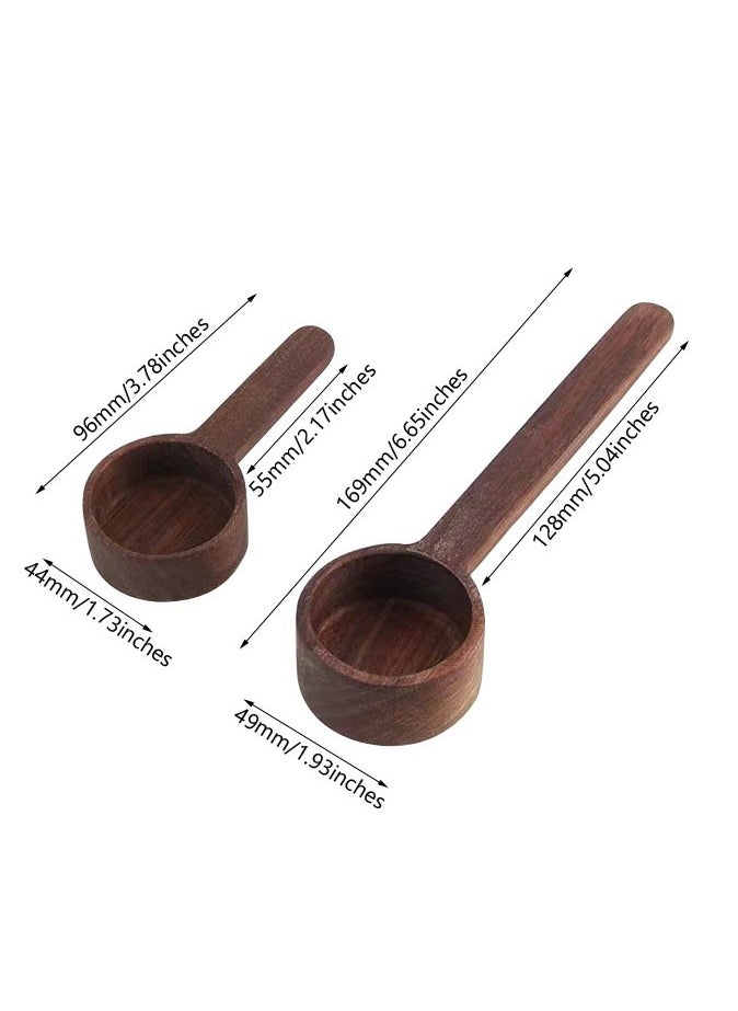 Generic 2 PCS Wooden Measuring Coffee Scoop Set  - Image 2