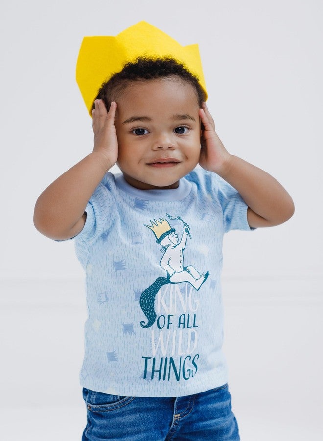 WB Warner Bros. Where The Wild Things are Max Infant Baby Boys Cosplay T-Shirt and Crown Blue 18 Months - Image 5