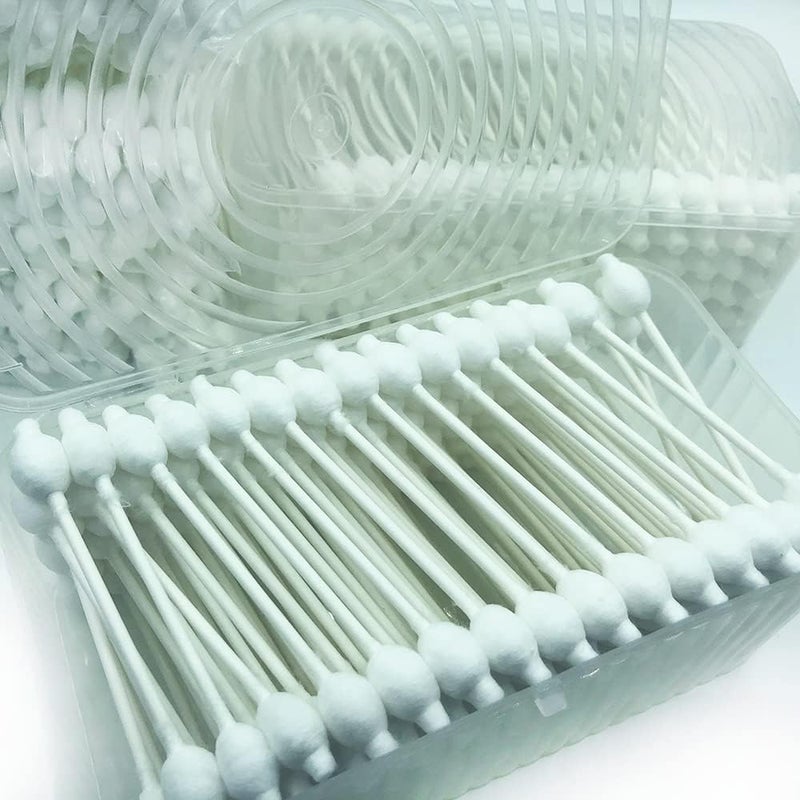CGR 400pcs Baby Safety Cotton Swabs with Large Tips for Newborn, Babies, Kids, Children, 100% Organic Cotton, White Paper Sticks, 5 Pack of 80 Swabs Total(2 Boxes and 3 Bags) - Image 4
