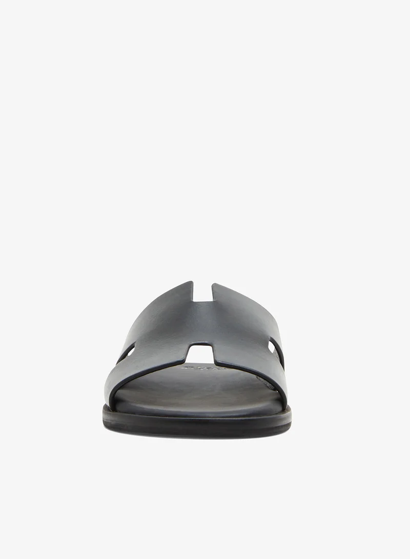 STEVE MADDEN BLACK LEATHER Leon Casual Sandals for Men | Best Price UAE