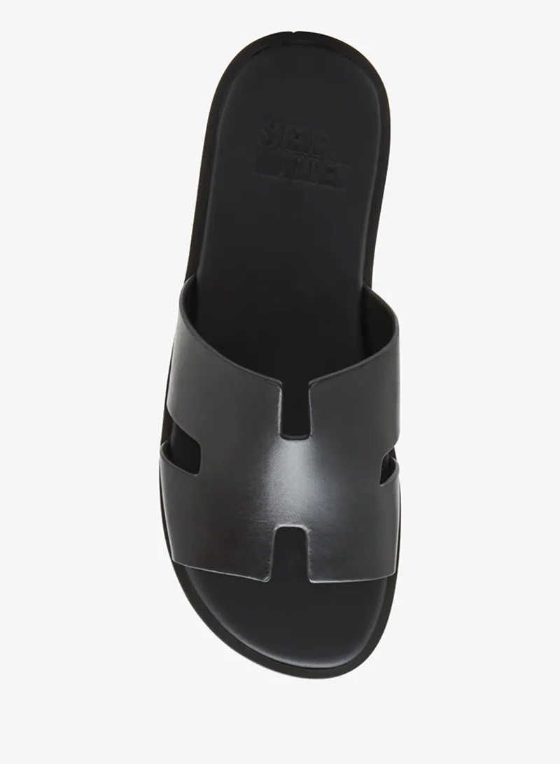 STEVE MADDEN BLACK LEATHER Leon Casual Sandals for Men | Best Price UAE
