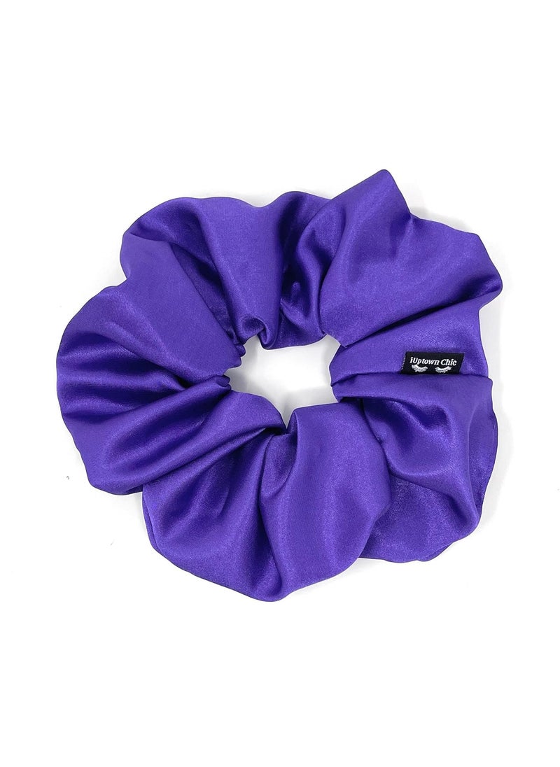 IUPTOWN CHIC - Jumbo Oversized XL Satin Scrunchies for Women Girls Frizz Prevention Sleep Hair Holder Large Elastic Ties Band for Ponytail Bun Hair Ties for Breakage Prevention Purple - Image 1