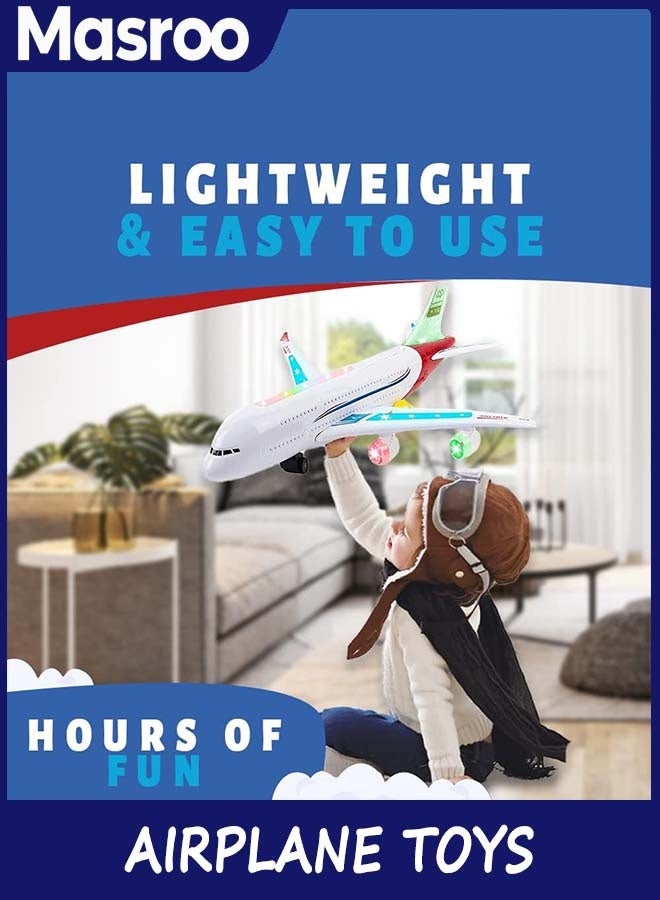 Masroo Airplane Toys for Kids, Bump and Go Action, Toddler Toy Plane with LED Flashing Lights and Sounds for Boys & Girls 3-12 Years Old - Image 4