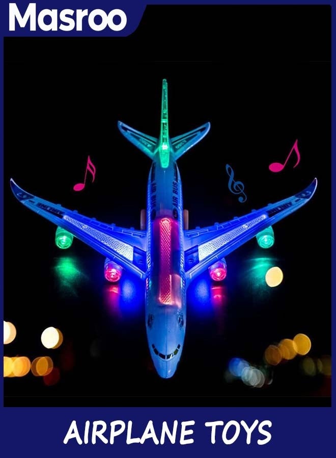 Masroo Airplane Toys for Kids, Bump and Go Action, Toddler Toy Plane with LED Flashing Lights and Sounds for Boys & Girls 3-12 Years Old - Image 2