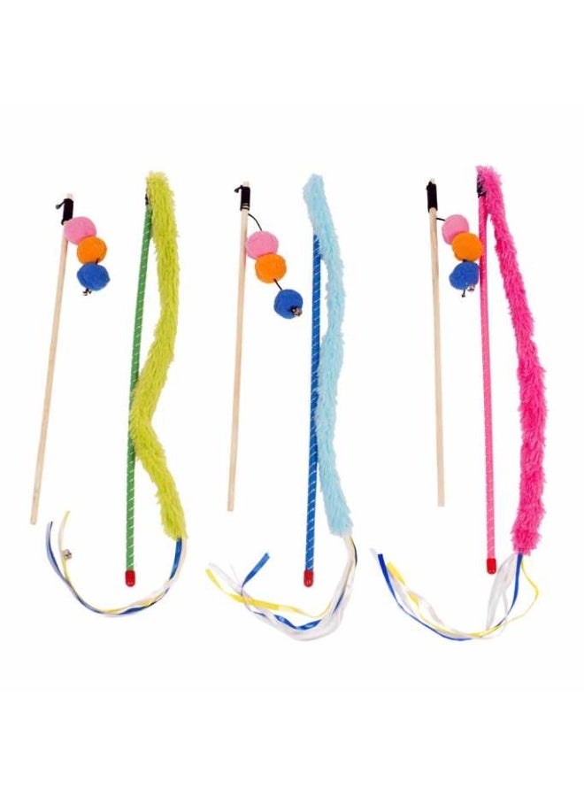 Duvo+ Playing Rod Set Plush Tail & Balls Mix - Box Qty -16 Pcs