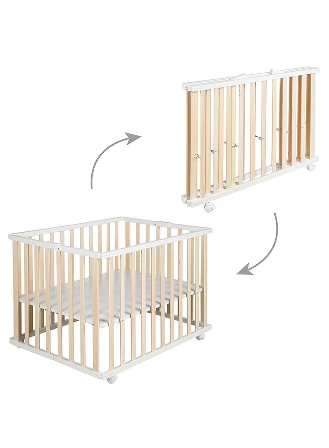 Roba Wooden Folding Playpen, Two-Tone, 74 X 100 CM - Image 3