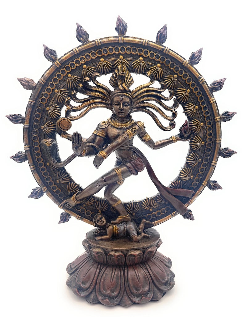Rustix Shiva Nataraja Dancing Statue  Exquisite Hindu God Shiva Statue Home Decor with Bronze Finish  Intricate Detailing for Devotees  Collectors