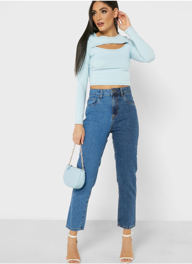 Cotton On - Keyhole Long Sleeve Top - Image 1