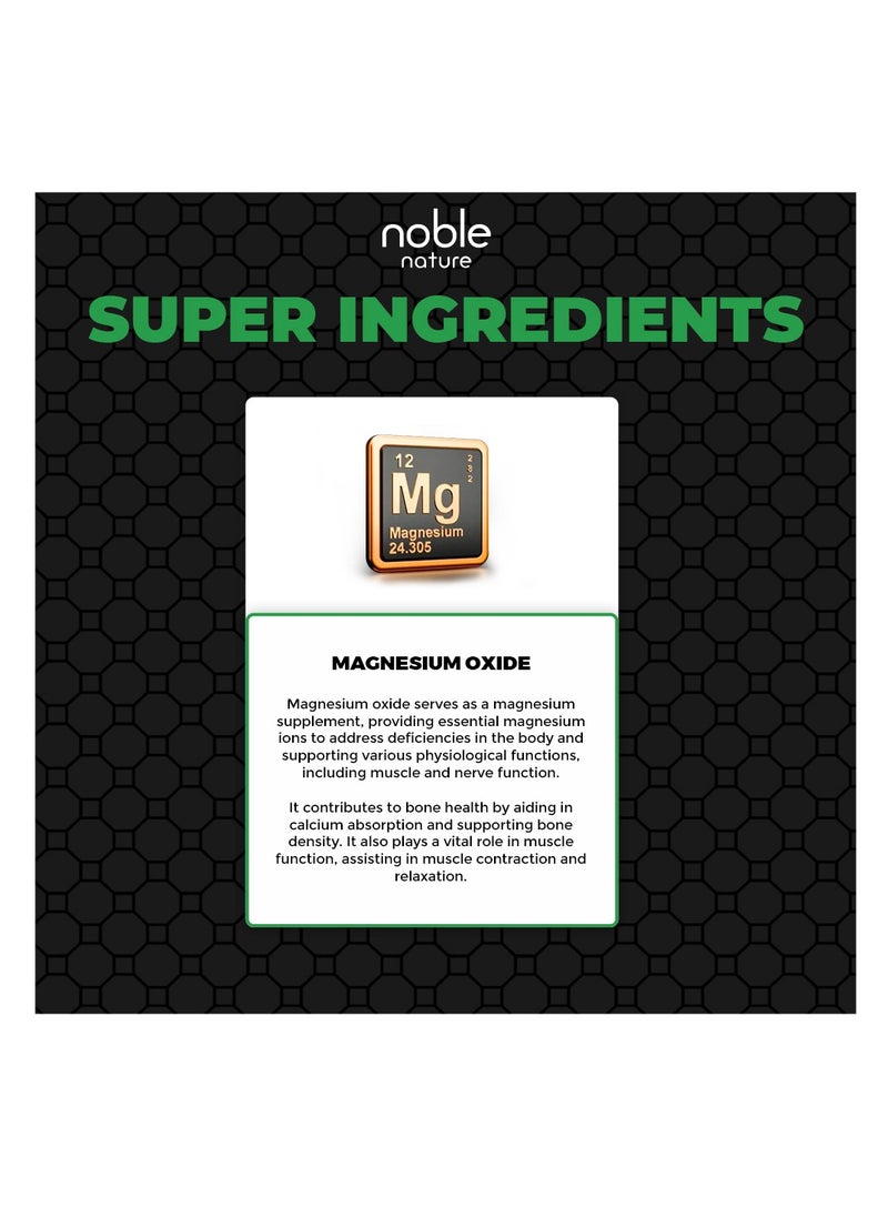 noble nature Magnesium 500 Mg Per Serving, Supports Bone And Muscle Health - 120 Tablets  - Image 4