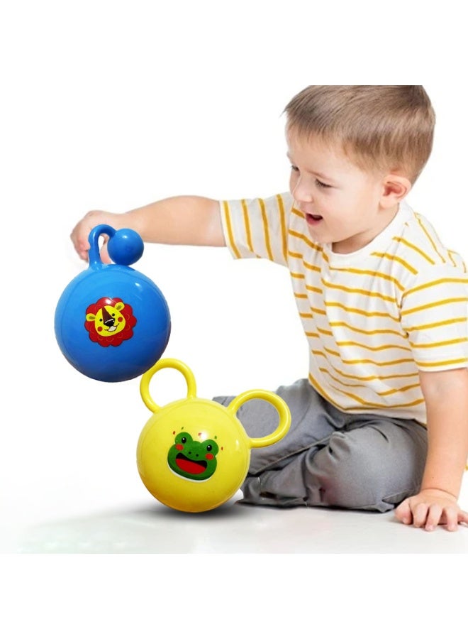 DB Innov. Ball Toy, Animal Grab & Bouncy Ball, Cute Animal Inflatable Handle Bouncy Ball, 2 Assorted for Toddlers Early Sensory Play - Image 1