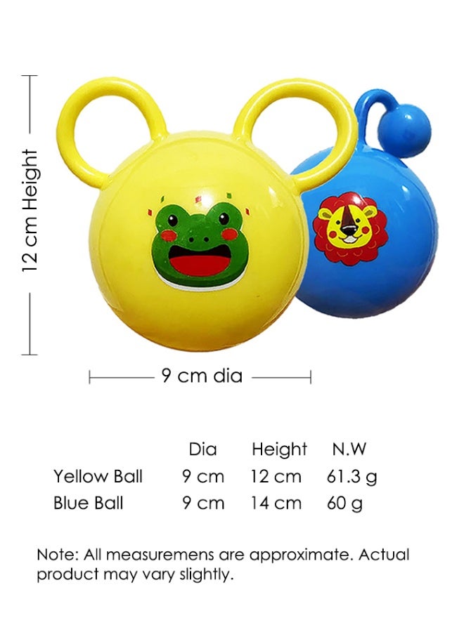 DB Innov. Ball Toy, Animal Grab & Bouncy Ball, Cute Animal Inflatable Handle Bouncy Ball, 2 Assorted for Toddlers Early Sensory Play - Image 2