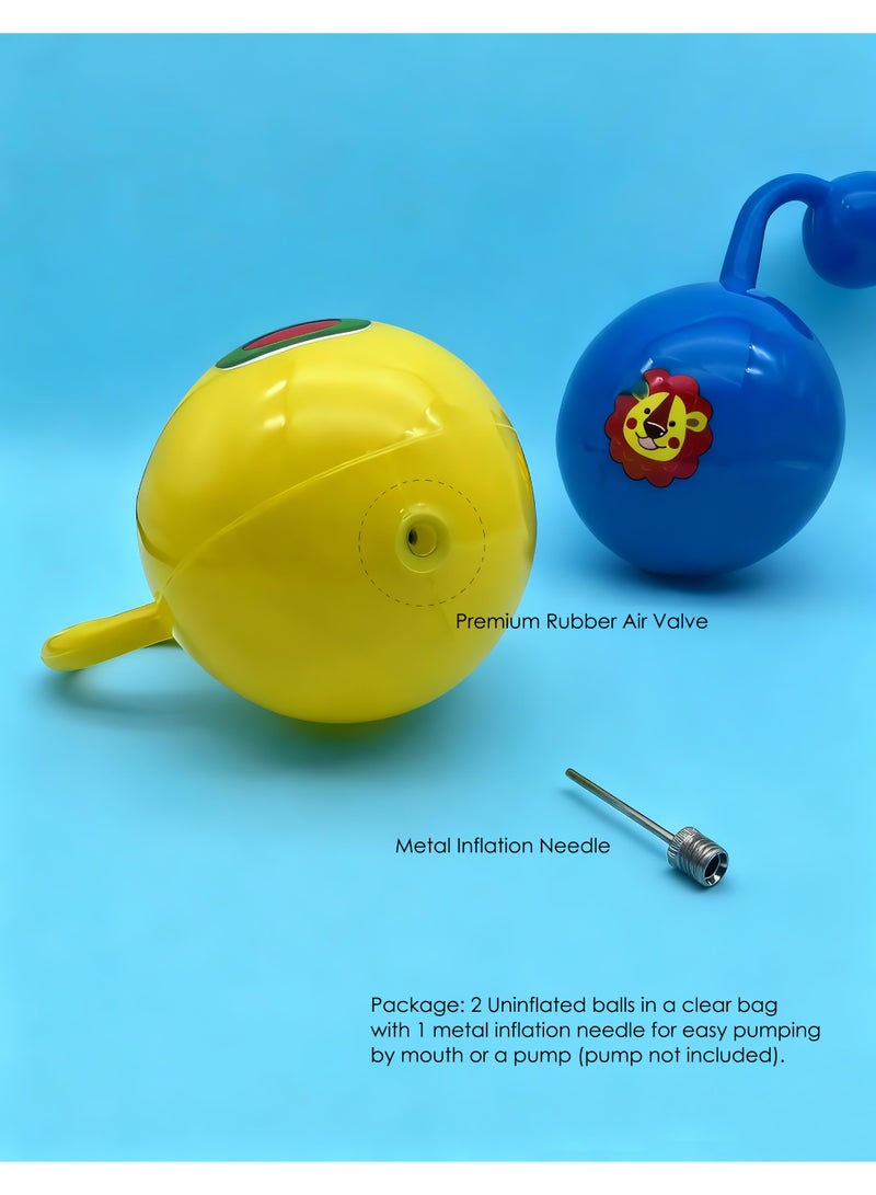 DB Innov. Ball Toy, Animal Grab & Bouncy Ball, Cute Animal Inflatable Handle Bouncy Ball, 2 Assorted for Toddlers Early Sensory Play - Image 4