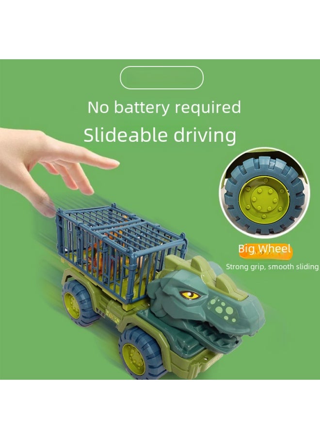 Extra Large Dinosaur Engineering Vehicle Inertia Slide Dump Truck Model Carrier Boy Children Gift-Color:Four Drive Inertia Alloy Rescue Trailer (color Random)