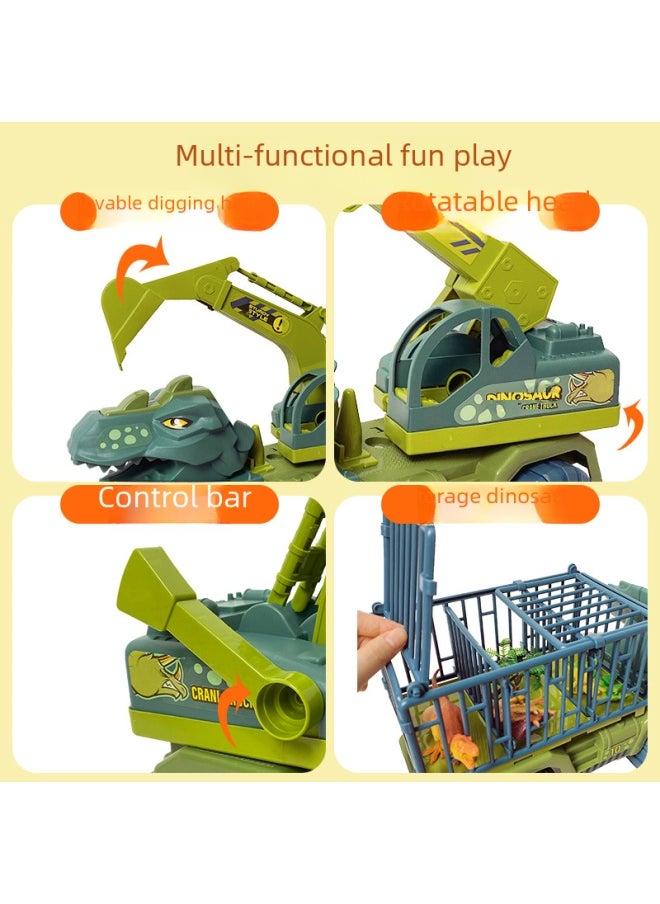 Extra Large Dinosaur Engineering Vehicle Inertia Slide Dump Truck Model Carrier Boy Children Gift-Color:Four Drive Inertia Alloy Rescue Trailer (color Random)