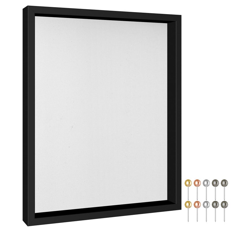 إطار صندوق الظل الكبير Califortree 12x16 مع ظهر من الكتان الناعم ومشابك معدنية متضمنة لعرض الذكريات لصندوق الظل للزهور والجوائز والميداليات وصور الزفاف والمزيد باللون الأسود