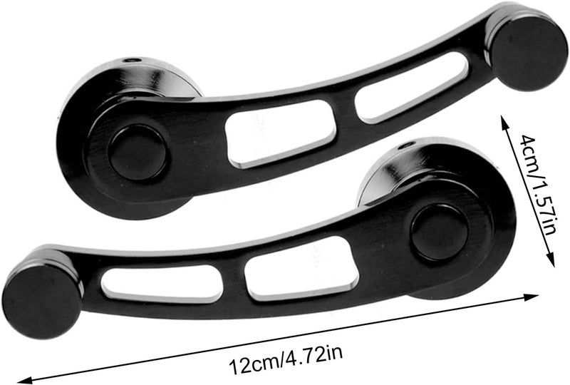 Senyar Window Crank Window Cranks, Universal Window Winder Glass Cranks Handle Door Aluminum Alloy Automotive Replacement Riser Handle Car Refitting (Black) - Image 2